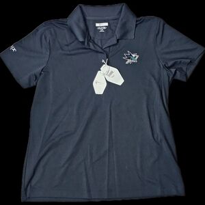 Embroidered San Jose Sharks Logo Black Polo